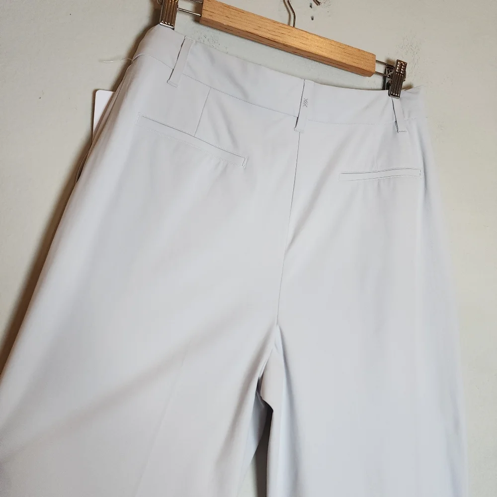 NWT Rhone Commuter Pleated Grey Trouser Pants Flex Knit Women's‎ Size 12